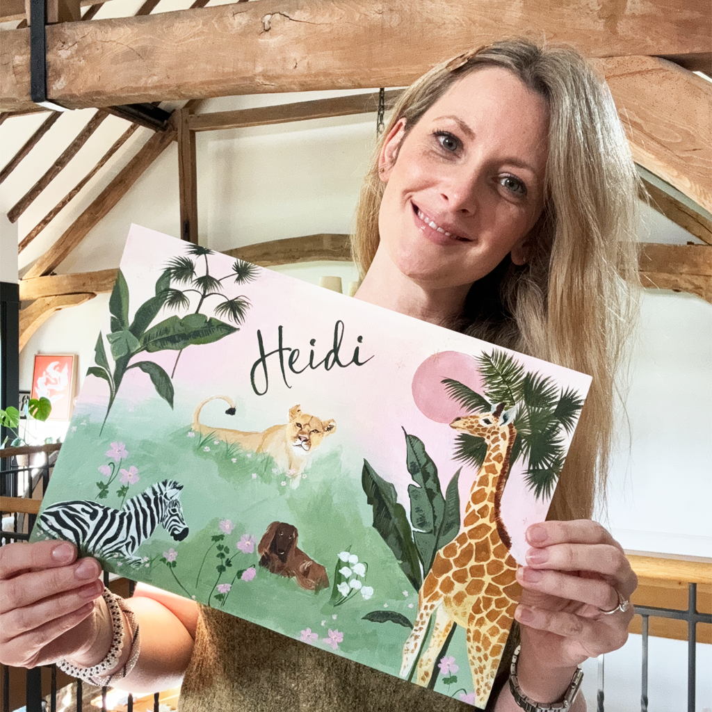 Hand Painted Bespoke Illustrated Name Artwork