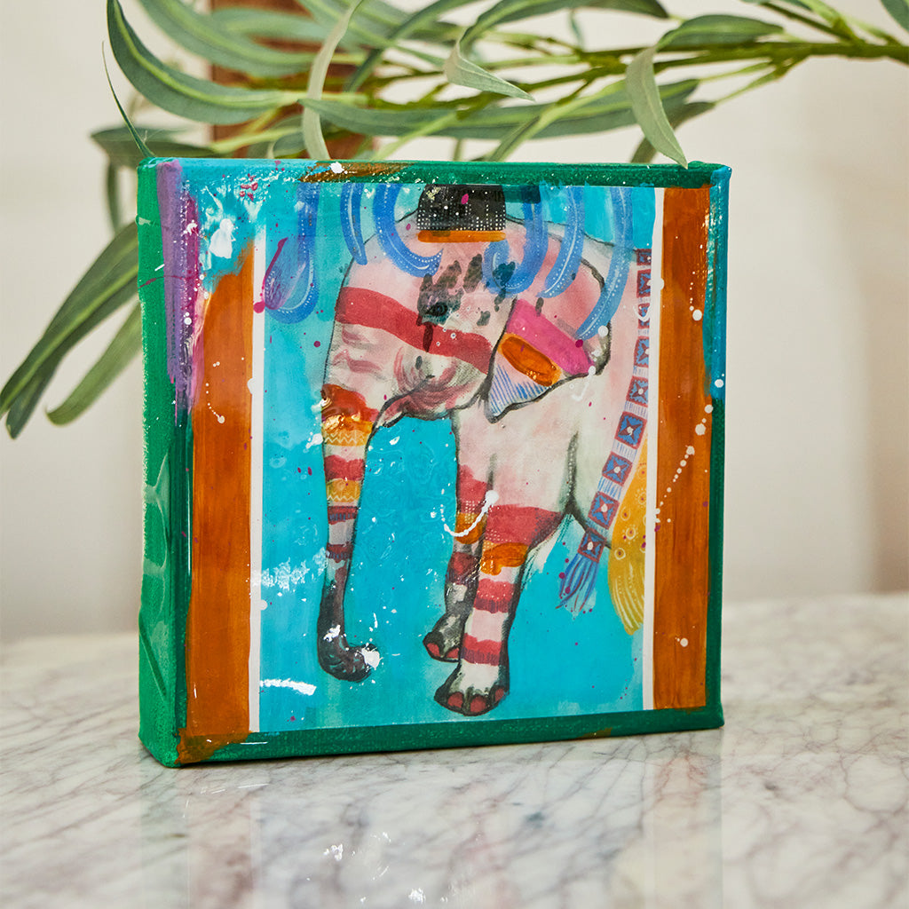 Artisan Resin Tile - Joyful Elephant 2