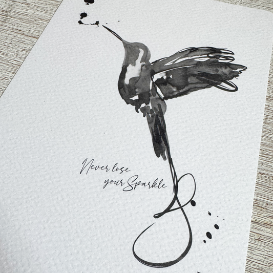 Hummingbird Playing Card Art Print