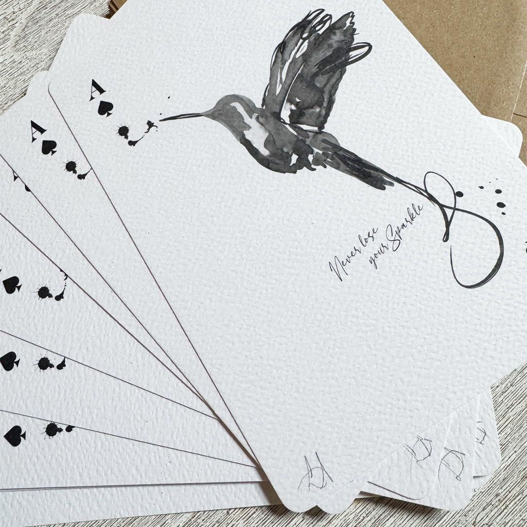 Hummingbird Playing Card Art Print