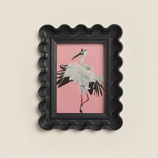 Dancing Crane Art Print | Pink