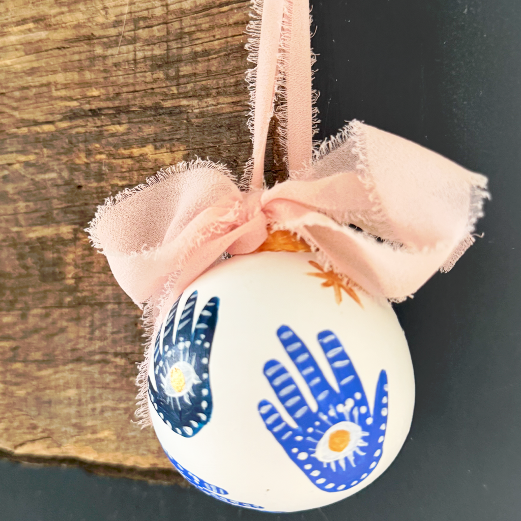 Hand-Painted Bauble | Evil Eye Stars