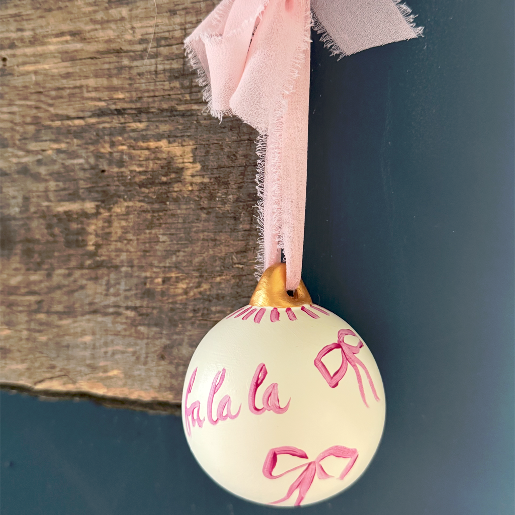Hand-Painted Bauble | Fa La La Bows