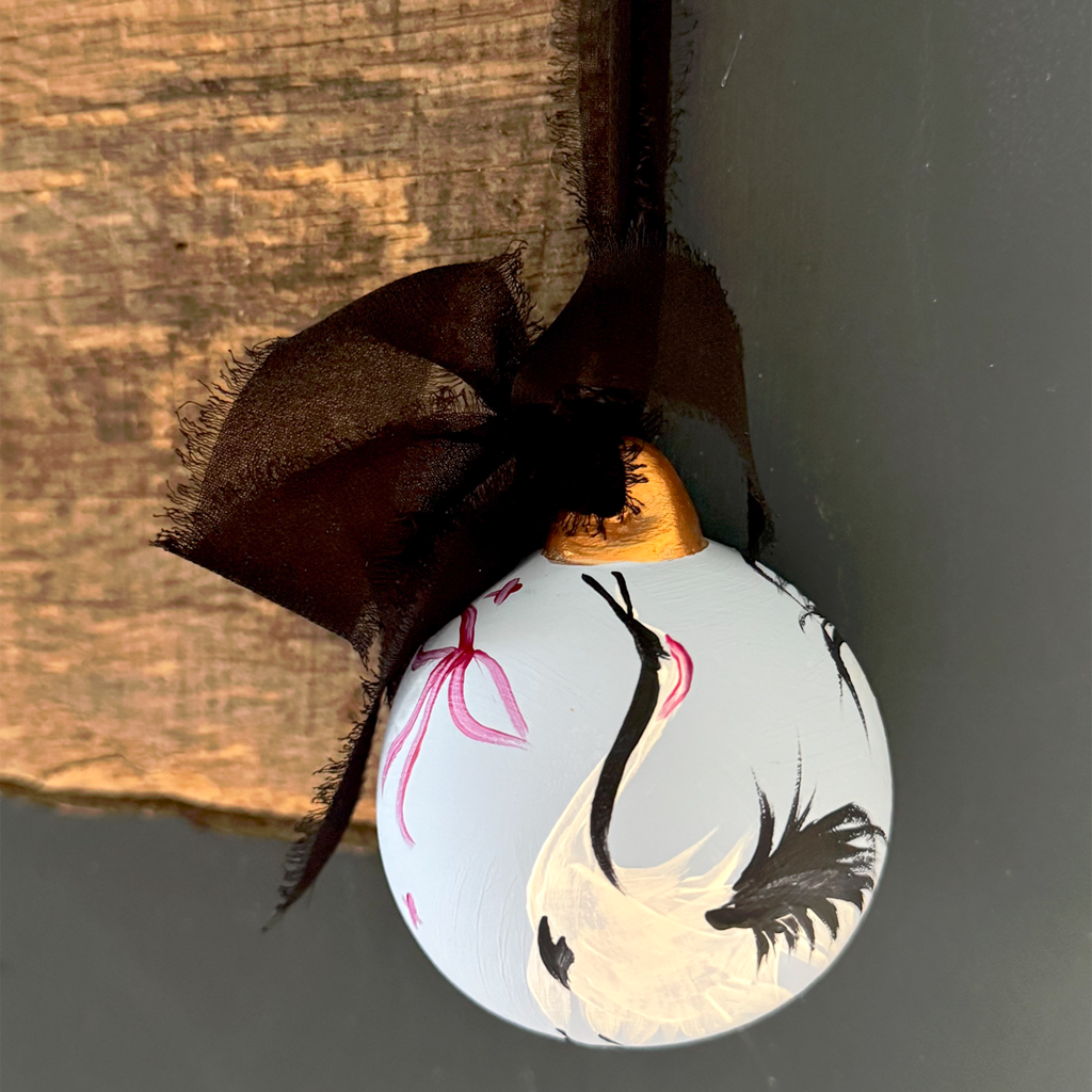 Hand-Painted Bauble | Crane Sy Blue