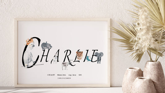 Personalised Name and Birth Details Giclée Print