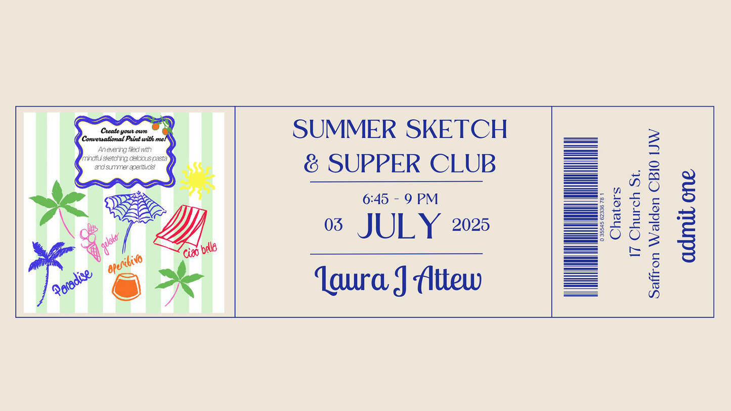 Summer Sketch & Supper Club Ticket